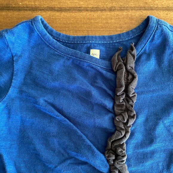 Tea Collection Blue Ruffle Dress Girls' 2 - Picture 4 of 7